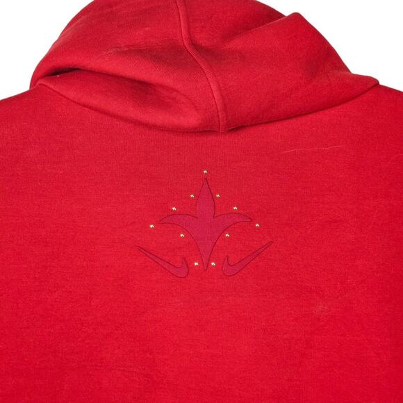 Nike Womens Dri Fit Funnel Neck Sweater Size L Red Pullover Floral Stud Boutique - Picture 10 of 12